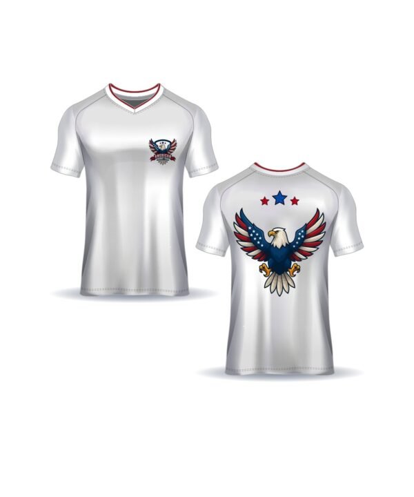 American Patriot Team Crest Eagle Tee – Unisex White USA Jersey