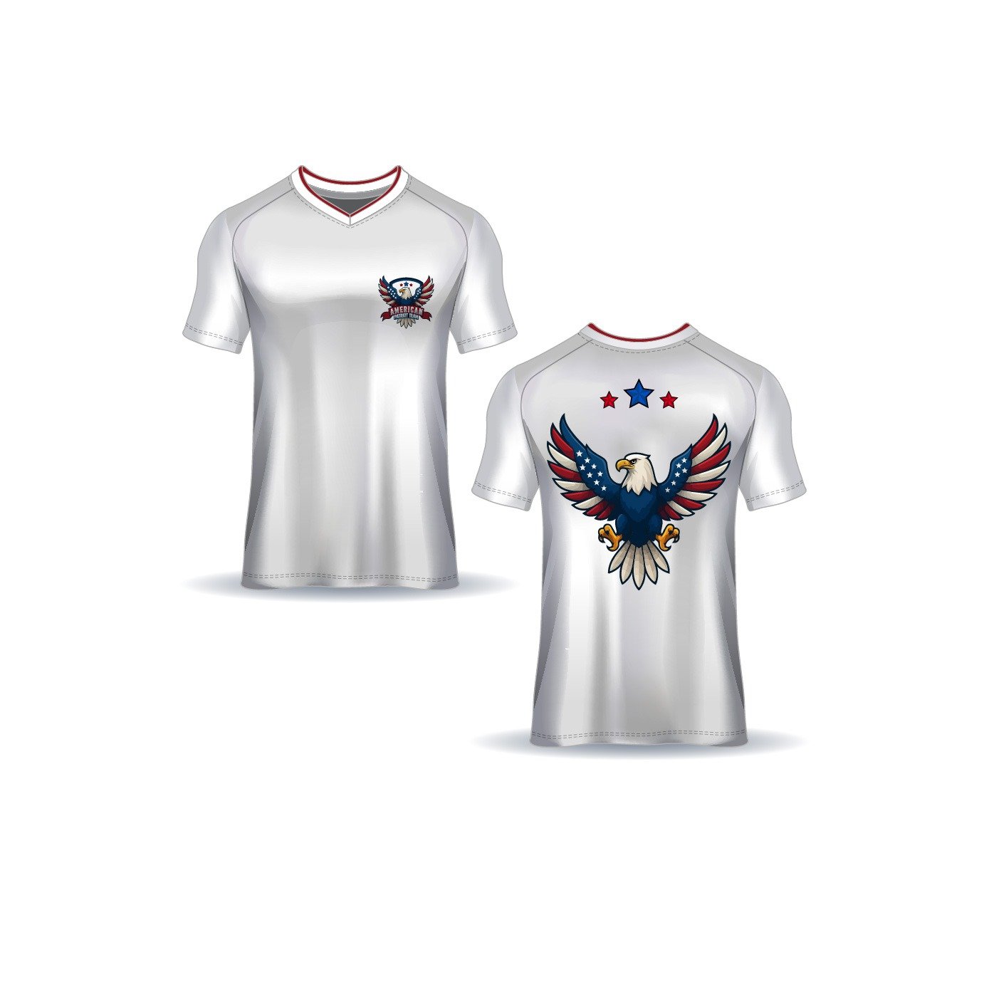 American Patriot Team Crest Eagle Tee – Unisex White USA Jersey