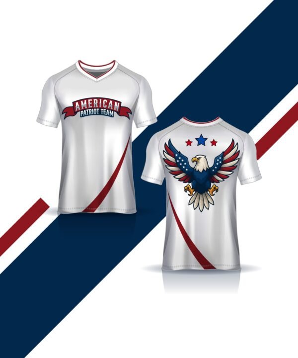 American Patriot Team Eagle Jersey – Unisex Red, White & Blue Performance Tee