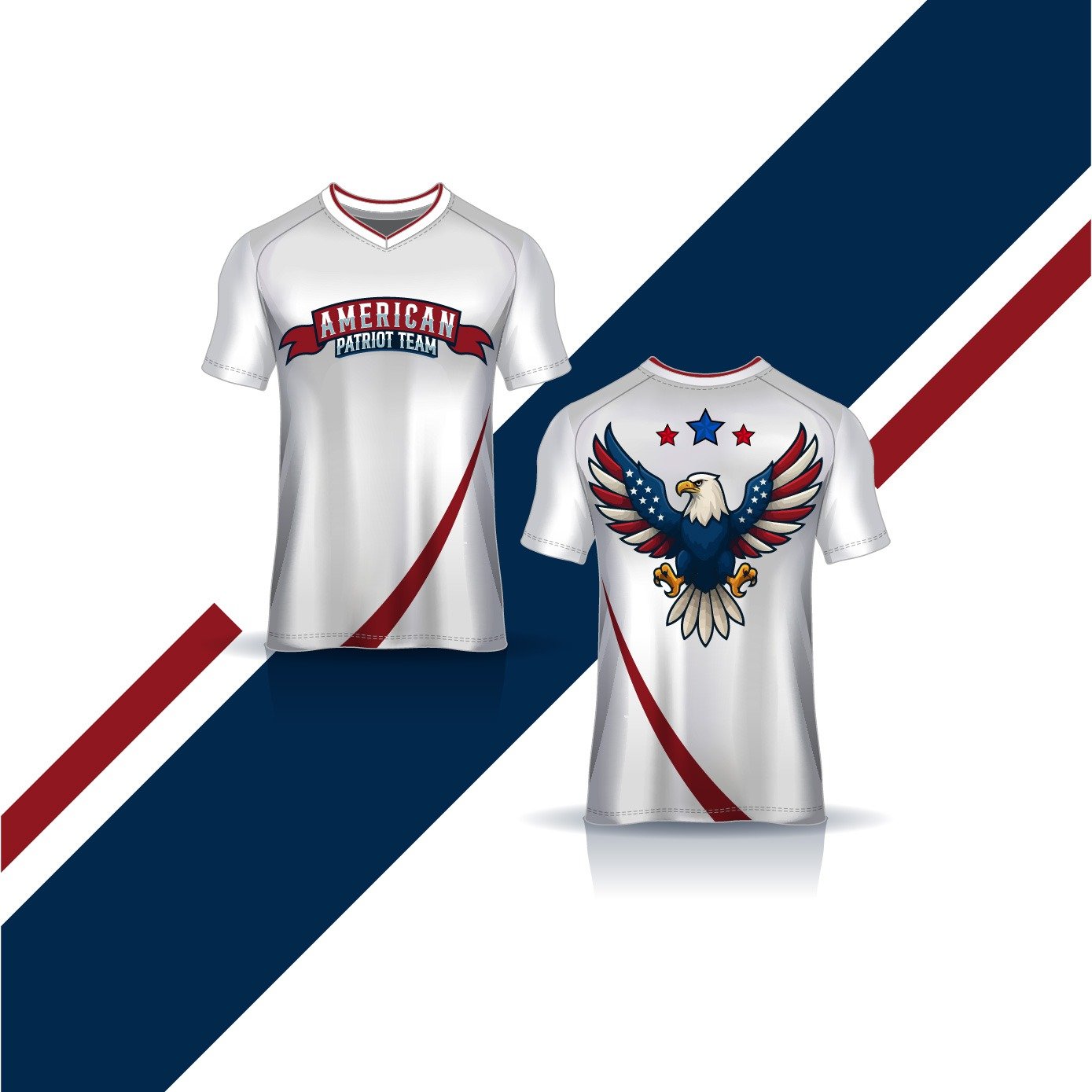 American Patriot Team Eagle Jersey – Unisex Red, White & Blue Performance Tee